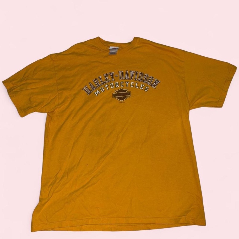 Harley-Davidson Cowboy Austin Texas Graphic T-Shirt Yellow USA Made XL Vintage